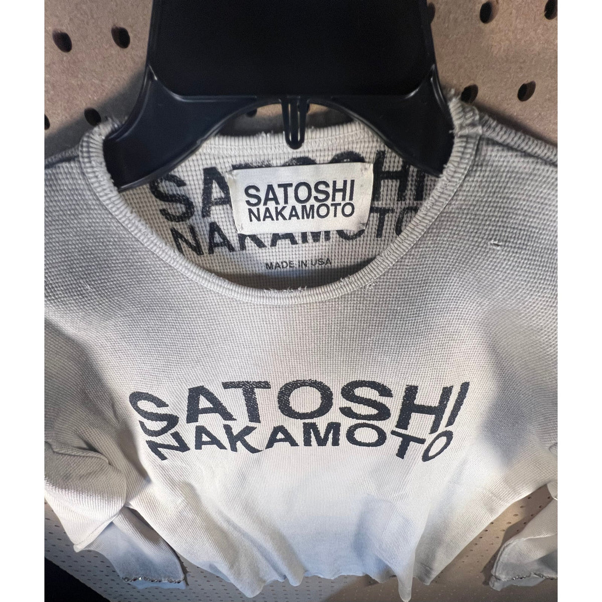 Satoshi Nakamoto Studded Thermal Longsleeve White XL