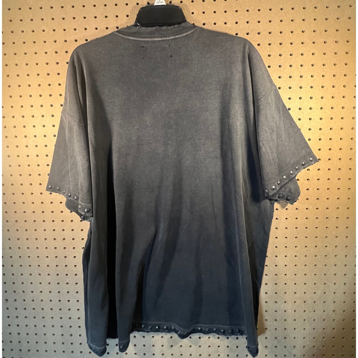 Satoshi Nakamoto Ask Satoshi Studded Tee Washed Black XXL