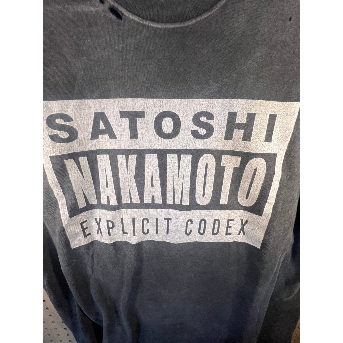 Satoshi Nakamoto Explicit Codex Tee Washed Black XL