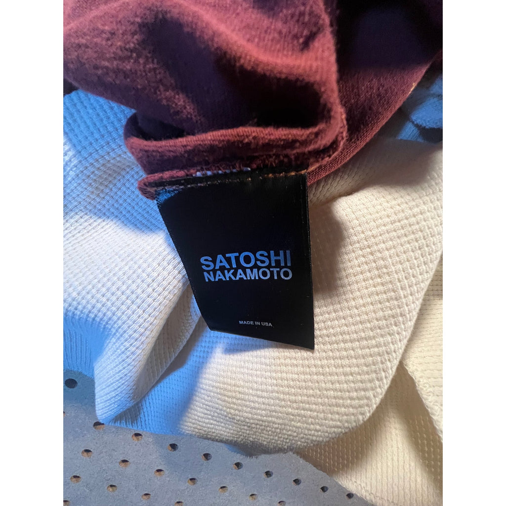 Satoshi Nakamoto Bleached Luke Thermal Layered Tee – Burgundy, XL (New)