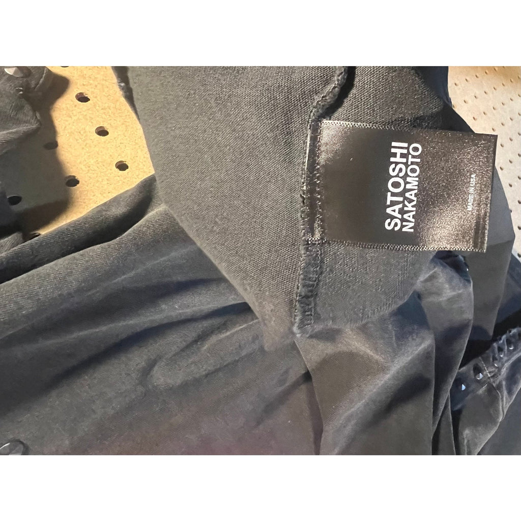Satoshi Nakamoto Ask Satoshi Studded Tee Washed Black XXL