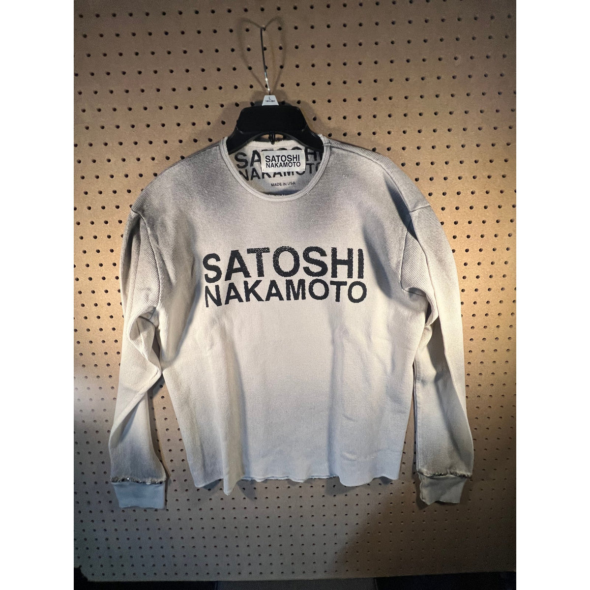 Satoshi Nakamoto Studded Thermal Longsleeve White XL