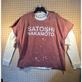 Satoshi Nakamoto Bleached Luke Thermal Layered Tee – Burgundy, XL (New)