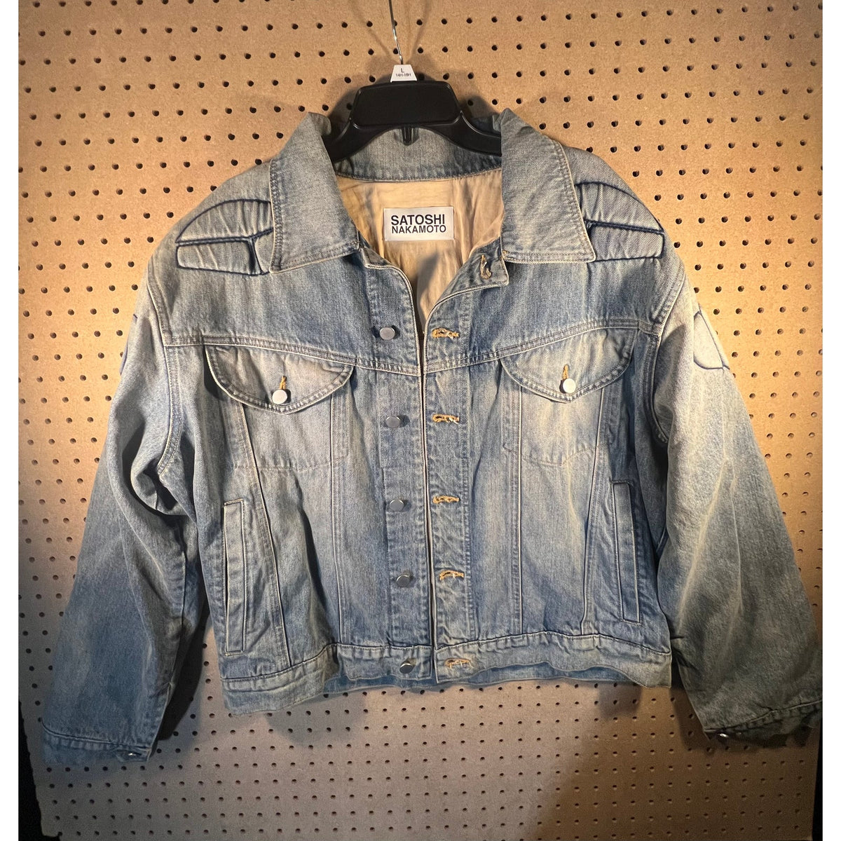 Satoshi Nakamoto Denim Moto Jacket Light Wash XL
